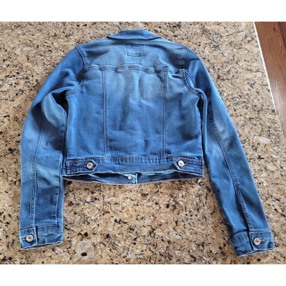 Wax Jean Y2K Denim Jean Jacket Junior Size Small Cropped Trucker Jacket EUC - Picture 6 of 12